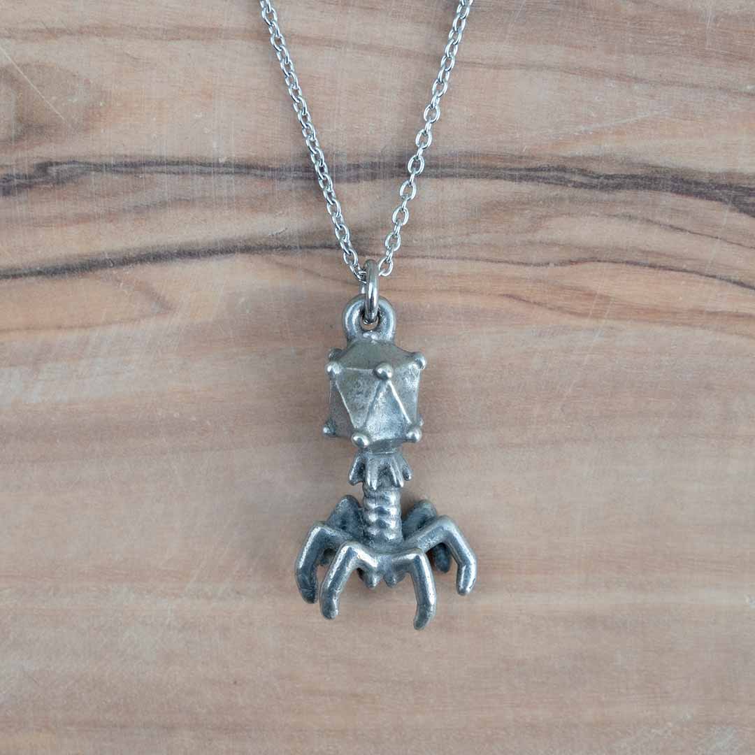 Bacteriophage Necklace - Biology Jewelry | Boutique Academia