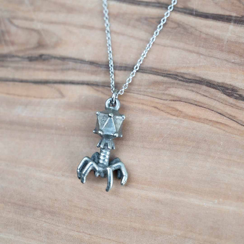 Bacteriophage Necklace - Biology Jewelry | Boutique Academia